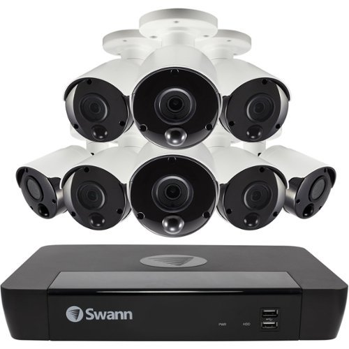Swann - 7580 8-Channel, 8-Camera Indoor/Outdoor Wired 2TB NVR Surveillance System - Black/White-Front_Standard 