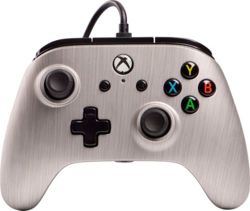 PowerA - Enhanced Wired Controller for Xbox One - Brushed Aluminum-Front_Standard 