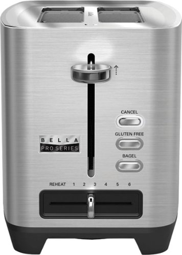 Bella Pro Series - 2-Slice Extra-Wide-Slot Toaster - Stainless Steel