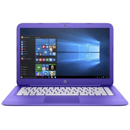 HP - Stream 14" Laptop - Intel Celeron - 4GB Memory - 64GB eMMC Flash Memory - Textured Linear Grooves In Infinity Purple-Front_Standard 