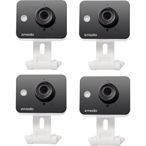 Zmodo - Indoor 720p Wi-Fi Wireless Network Surveillance Cameras (4-Pack) - Black/White-Front_Standard 