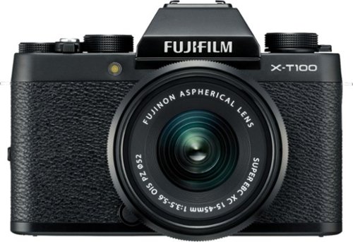 Fujifilm - X Series X-T100 Mirrorless Camera with 15-45mm Lens - Black-Front_Standard 