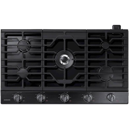  Samsung - 36&quot; Built-In Gas Cooktop with WiFi - Black Stainless Steel