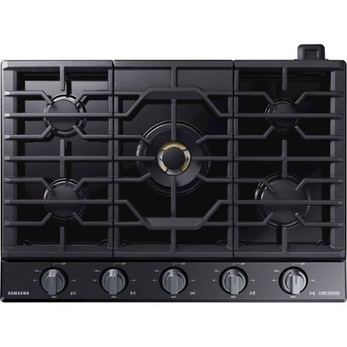  Samsung - Samsung-Chef Collection 36&quot; Fingerprint Resistant Built-In Gas Cooktop-Matte Black Stainless Steel - Fingerprint Resistant Matte Black Stainless Steel