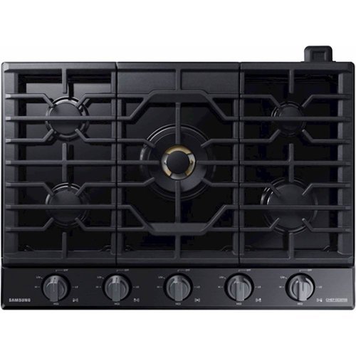  Samsung - Samsung-Chef Collection 30" Fingerprint Resistant Built-In Gas Cooktop-Matte Black Stainless Steel