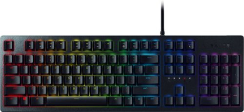 Razer - Huntsman Wired Gaming Opto-Mechanical Switch Keyboard with Chroma Back Lighting - Black-Front_Standard 