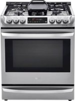 LG - 6.3 Cu. Ft. Self-Cleaning Slide-In Dual Fuel Range with ProBake Convection - Stainless steel - Front_Standard