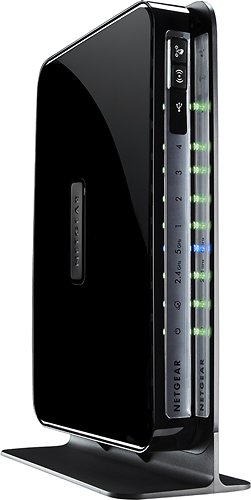  NETGEAR - N750 Dual-Band Wireless-N Gigabit Router with 4-Port Ethernet Switch - Black