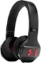 JBL - Under Armour Sport Train Wireless On-Ear Headphones - Black / Red-Front_Standard