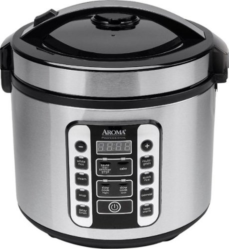  AROMA - 20-Cup Rice Cooker and Steamer - Stainless Steel