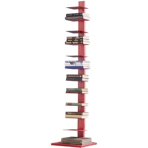 SEI Furniture - 12-Shelf Bookcase - Valiant Poppy