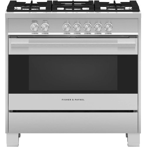Fisher & Paykel - 4.9 Cu. Ft. Freestanding Gas Convection Range - Brushed stainless steel