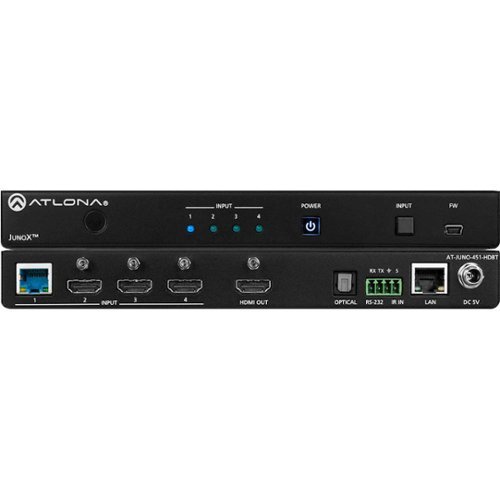 Atlona - JunoX 1-Output Switcher with 4K and HDR Pass-Through - Black