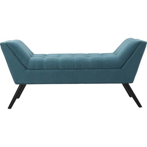 Noble House - Rockford Upholstered Bench - Dark Teal-Front_Standard 