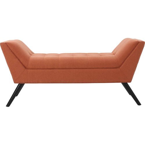 Noble House - Rockford Upholstered Bench - Orange-Front_Standard 