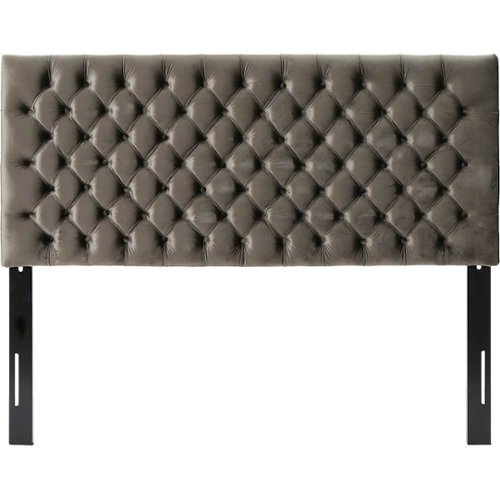 Noble House - Brooks 62" Full-Size/Queen Upholstered Headboard - Gray-Front_Standard 