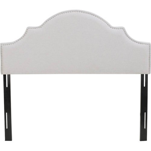 Noble House - Shrewsbury 62" Full/Queen Upholstered Headboard - Light Gray-Front_Standard 