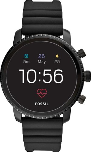 Fossil - Gen 4 Explorist HR Smartwatch 45mm Stainless Steel - Black with Black Silicone Strap-Front_Standard 