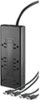 Insignia™ - 8-Outlet Surge Protector with Two 8’ 4K UltraHD/HDR HDMI Cables - Black-Front_Standard