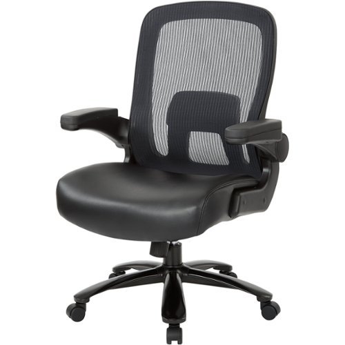 Pro-line II - Big and Tall 5-Pointed Star Bonded Leather and Memory Foam Executive Chair - Black-Front_Standard 