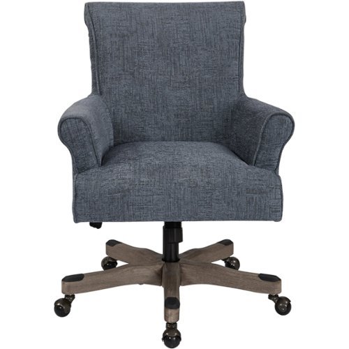 OSP Designs - Megan Home Office Polyester Task Chair - Blue/Brushed Grey