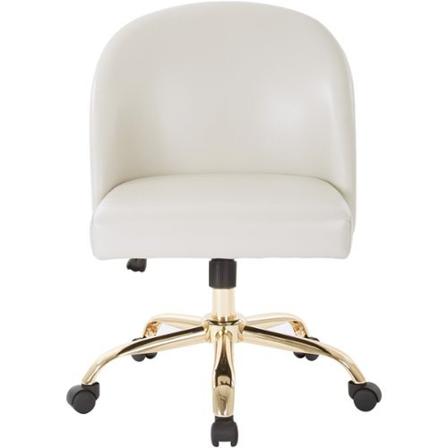 OSP Home Furnishings - Layton Mid Back Office Chair - White/Gold