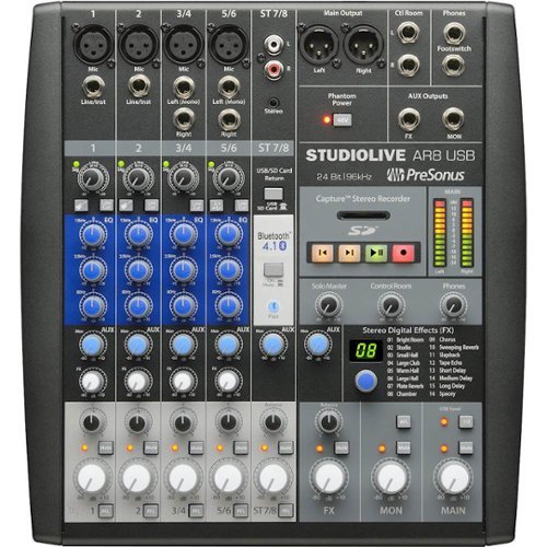 PreSonus - StudioLive; AR 8-Channel Analog Mixer - Black-Front_Standard 