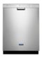 Maytag - 24" Front Control Built-In Dishwasher with Stainless Steel Tub - Stainless Steel-Front_Standard 