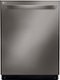 LG - 24" Top-Control Built-In Smart Wifi-Enabled Dishwasher with Stainless Steel Tub, Quadwash, and 3rd Rack - Black Stainless Steel-Front_Standard