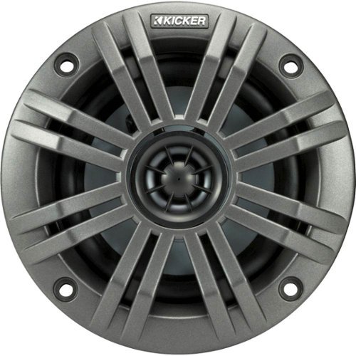KICKER - KM Series 4" 2-Way Marine Speakers with Polypropylene Cones Pair - Charcoal And White