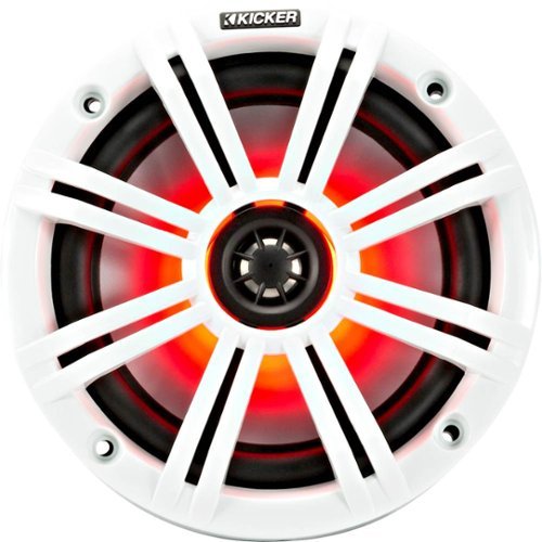 KICKER - KM Series 6-1/2" 2-Way Marine Speakers with Polypropylene Cones Pair - Charcoal And White