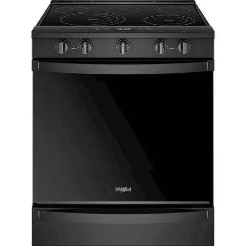 Front. Whirlpool - 6.4 Cu. Ft. Self-Cleaning Slide-In Electric Convection Range - Black.