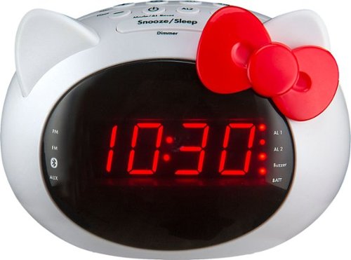  eKids - Digital FM Clock Radio - White/Pink/Black