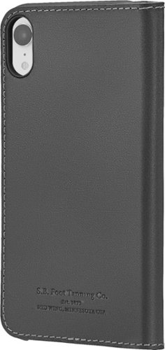 Platinum™ - Leather Folio Case for Apple® iPhone® XR - Charcoal-Front_Standard 