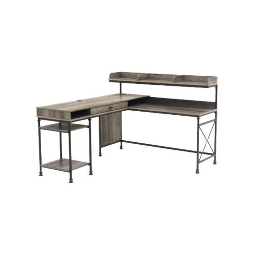 Sauder - Canal Street Collection L-Shaped Computer Desk - Northern Oak-Front_Standard 