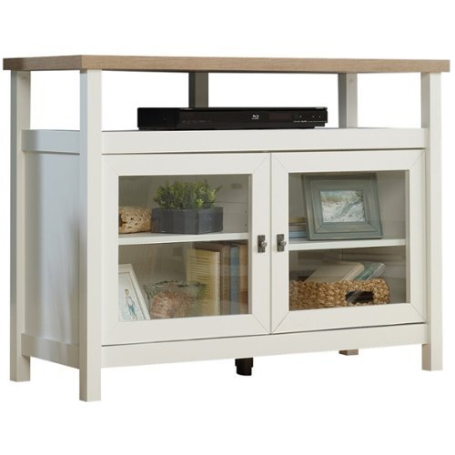 Sauder - Cottage Road Collection TV Cabinet for Most Flat-Panel TVs Up to 42" - Soft White/Lintel Oak
