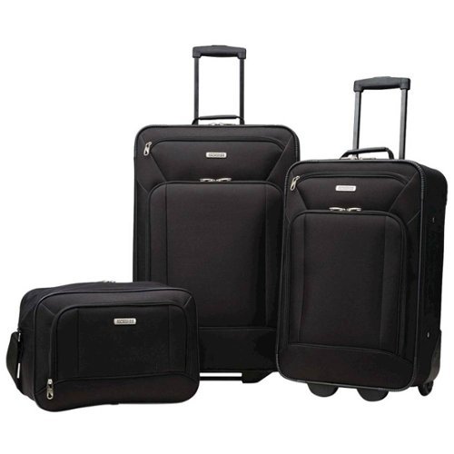 American Tourister - Fieldbrook XLT Expandable Wheeled Luggage Set (3-Piece) - Black-Front_Standard 