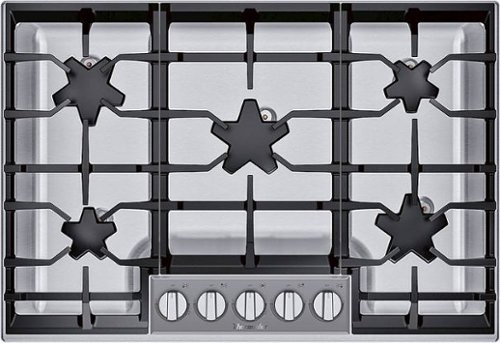

Thermador - Masterpiece 30" Built-In Gas Cooktop with 5 Pedestal Star Burners and ExtraLow Select - Stainless steel