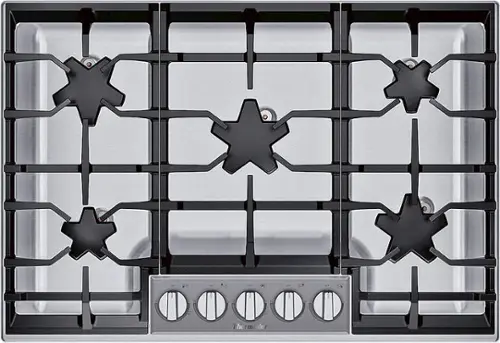 Front. Thermador - Masterpiece 30" Built-In Gas Cooktop with 5 Pedestal Star Burners and ExtraLow Select - Stainless Steel.
