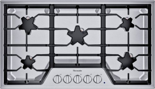 

Thermador - Masterpiece 36" Built-In Gas Cooktop with 5 Star Burners and ExtraLow Select - Stainless steel
