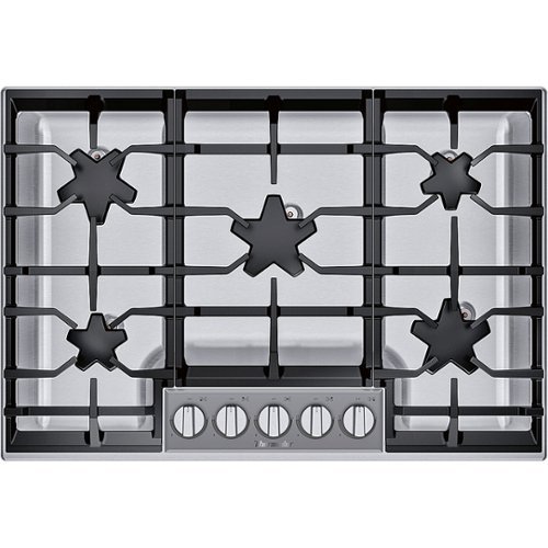 Thermador - 30" Masterpiece® Pedestal Star® Built-In Gas Cooktop with 5 Burners – Liquid Propane Convertible - Stainless steel