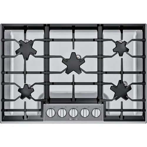 Front. Thermador - Masterpiece 30" Built-In Gas Cooktop with 5 Pedestal Star Burners - Stainless Steel.