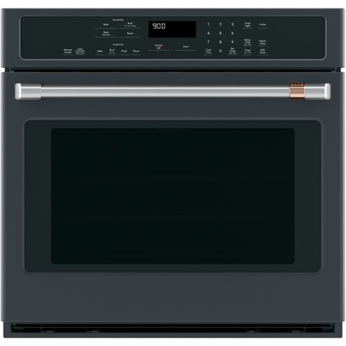 Café - 30" Built-In Single Electric Convection Wall Oven - Matte Black-Front_Standard 