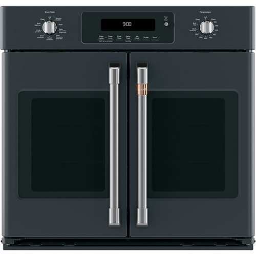 Café - 30" Built-In Single Electric Convection Wall Oven - Matte Black-Front_Standard 