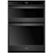 Whirlpool - 27" Double Electric Wall Oven with Built-In Microwave - Black-Front_Standard