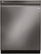 LG - 24" Top Control Built-In Dishwasher with Stainless Steel Tub - Black Stainless Steel-Front_Standard