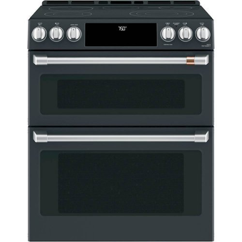 Café - 6.7 Cu. Ft. Slide-In Double Oven Electric True Convection Range with Built-In Wi-Fi - Matte Black