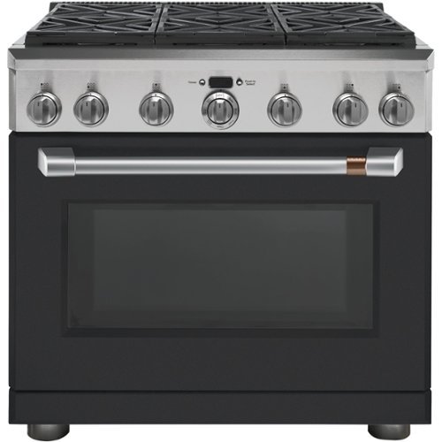 Café - 5.8 Cu. Ft. Self-Cleaning Freestanding Dual Fuel Convection Range - Matte Black-Front_Standard 