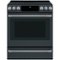 Café - 5.7 Cu. Ft. Slide-In Electric Induction Convection Range - Matte Black-Front_Standard