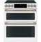 Café - 6.7 Cu. Ft. Slide-In Double Oven Electric True Convection Range with Built-In Wi-Fi, Customizable - Matte White-Front_Standard